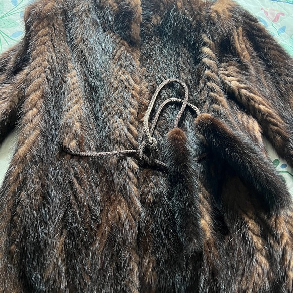 Vintage Saga Mink Pd Furs Brown Mink Tie Waist Fur Coat Size Small - Picture 7 of 16